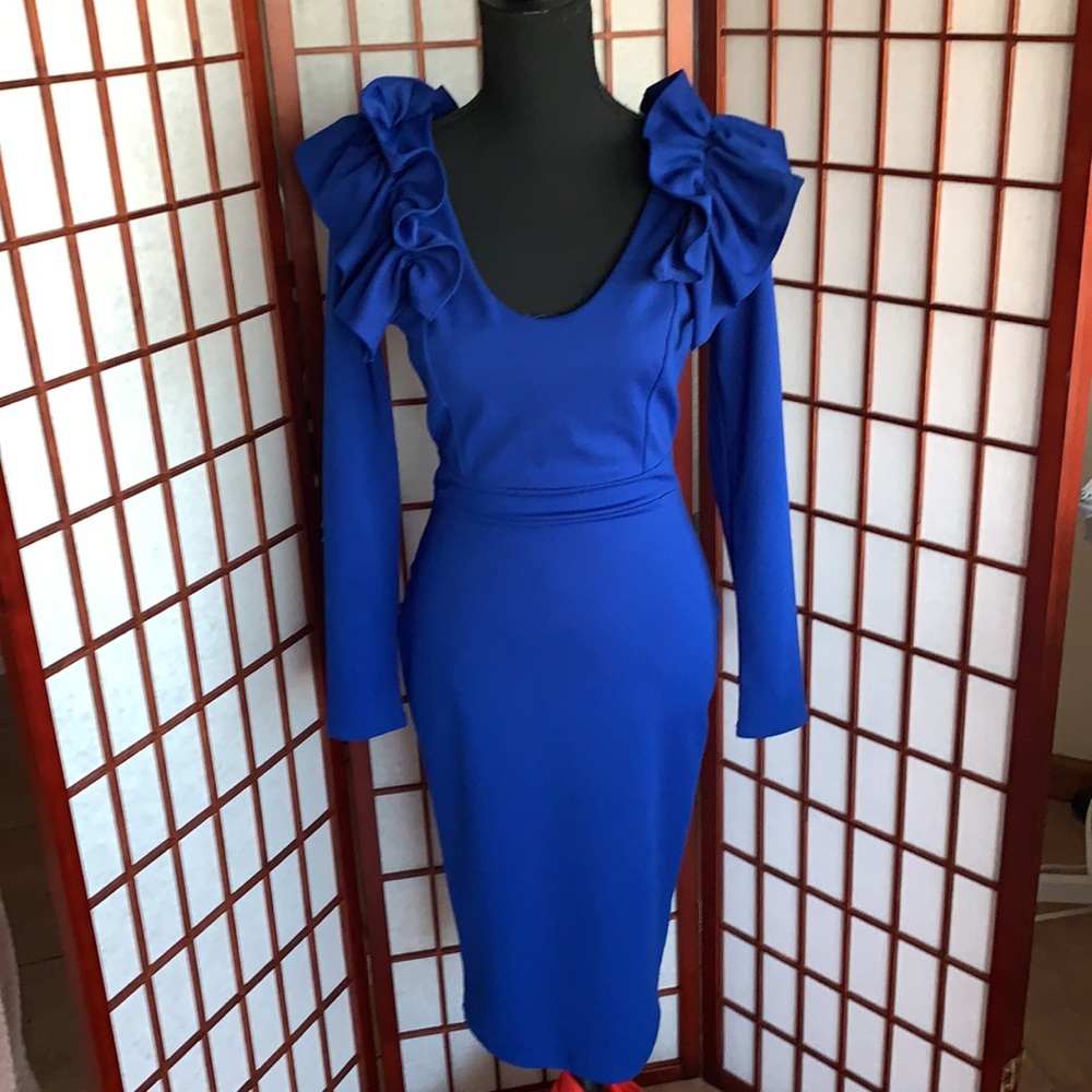 blue bodycon dress